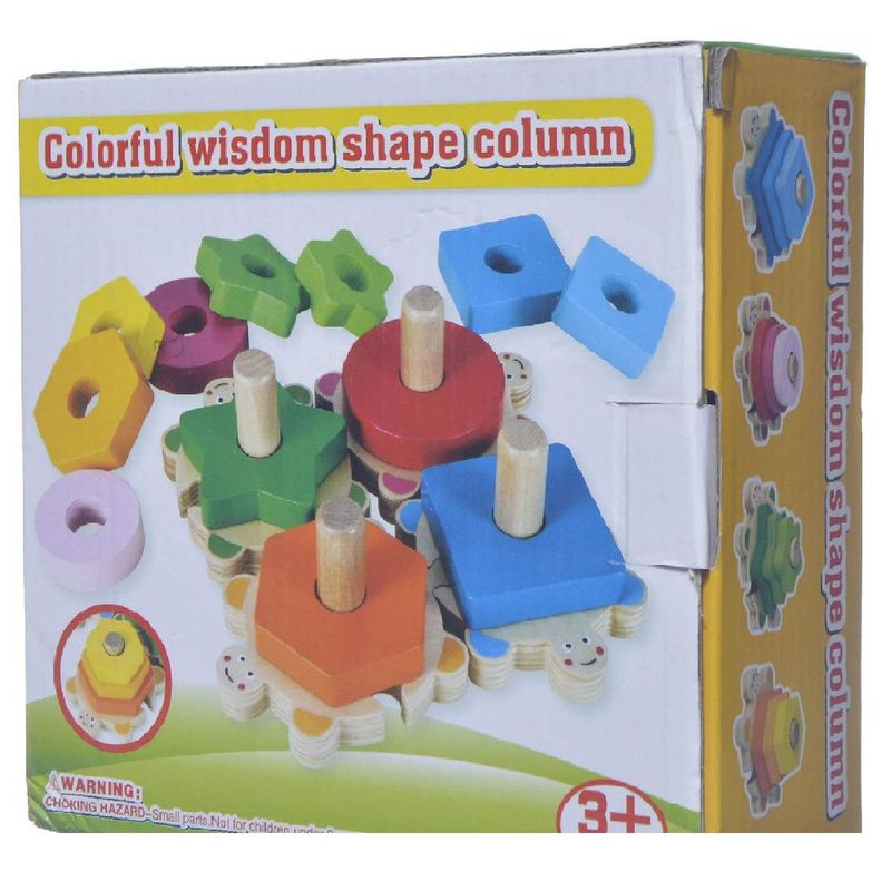 ARTIDIX - Juego de encaje con 4 columnas en colores de tortuga de niño