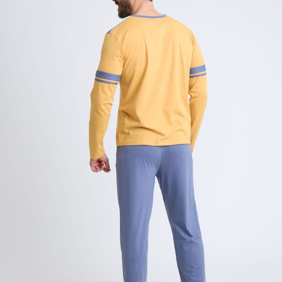 BECKIL - BECKIL COD 3131 PIJAMA ALGODON DELGADO FRANJAS EN MANGAS Y HOMBROS