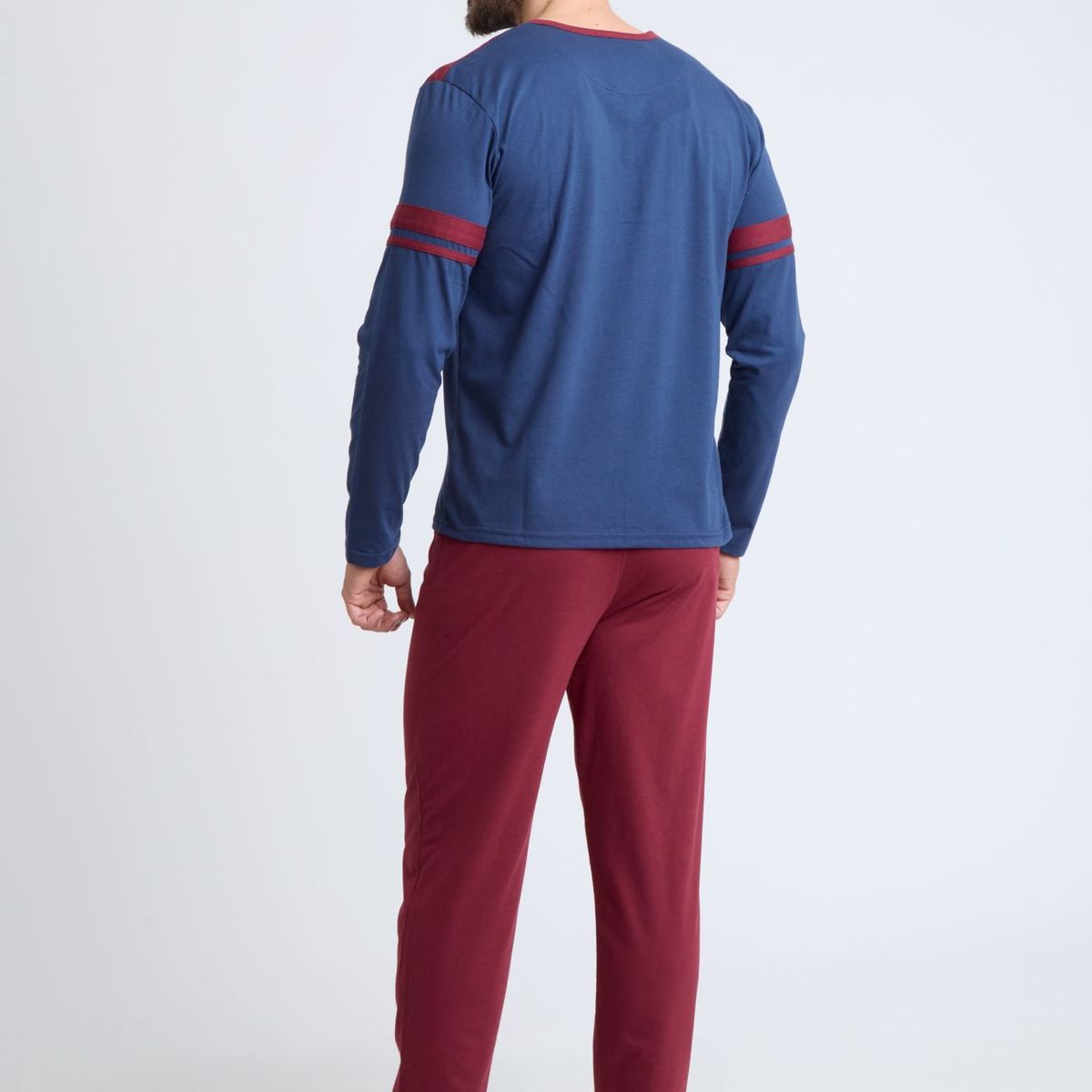 BECKIL - BECKIL COD 3131 PIJAMA ALGODON DELGADO FRANJAS EN MANGAS Y HOMBROS