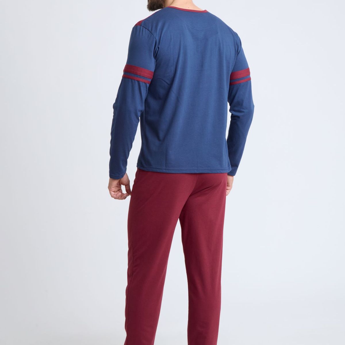 BECKIL - BECKIL COD 3131 PIJAMA ALGODON DELGADO FRANJAS EN MANGAS Y HOMBROS