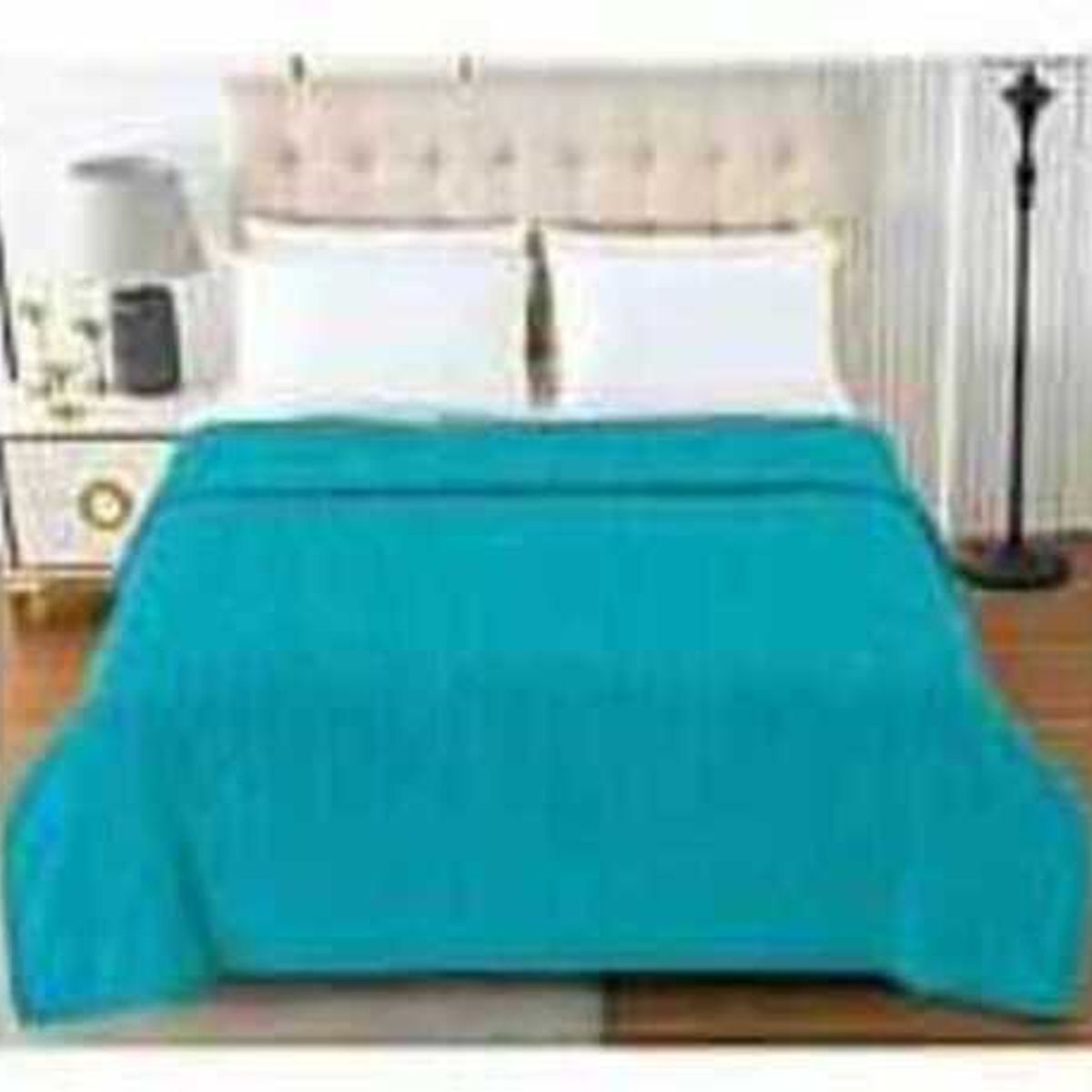 GENERICO - Frazada Manta Con Texturizado RombosTurquesa