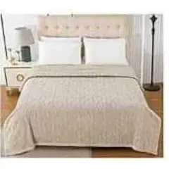 GENERICO - Frazada Manta Con Texturizado Rombos Beige