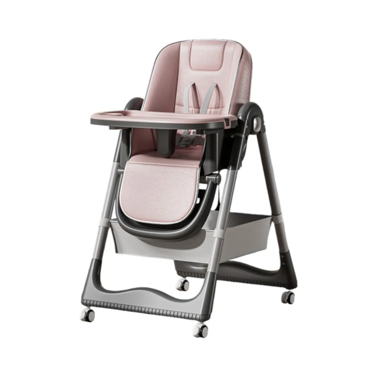 LUBABYCAS - Silla De Comer Reclinable Plegable LuBabycas Rosada