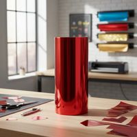 Vinilo Adhesivo De Corte Decorativo Rojo Metalico 30 Cms X 5 Mts