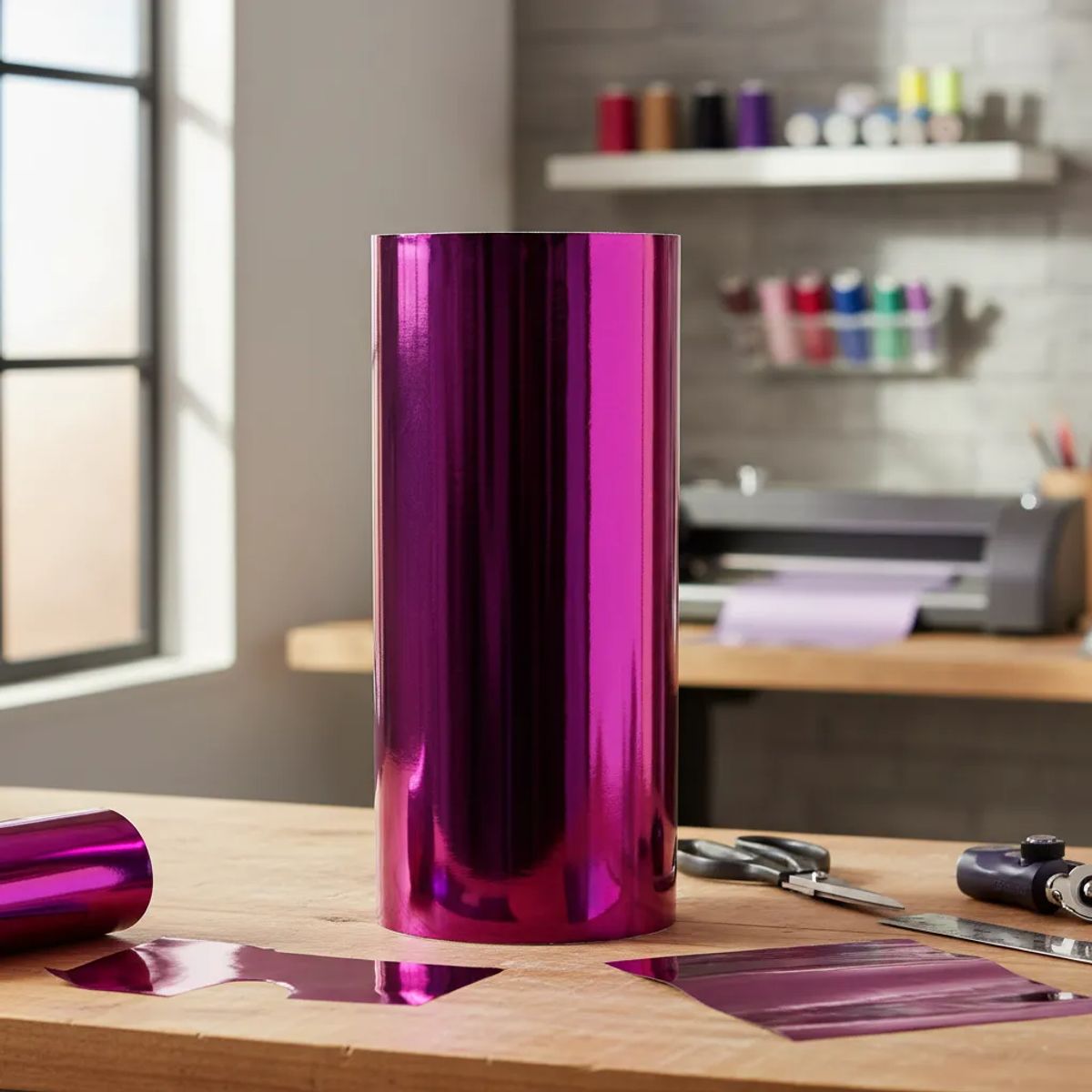 NEON - Vinilo Adhesivo De Corte Decorativo Morado Metalico 30 Cms X 5 Mts
