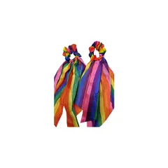 GENERICO - Set De 2 Colet Scrunhies Multicolores Arcoiris Coletas