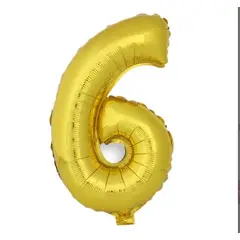 GENERICO - Globo Numero Metalizado 26 Pulgadas 6