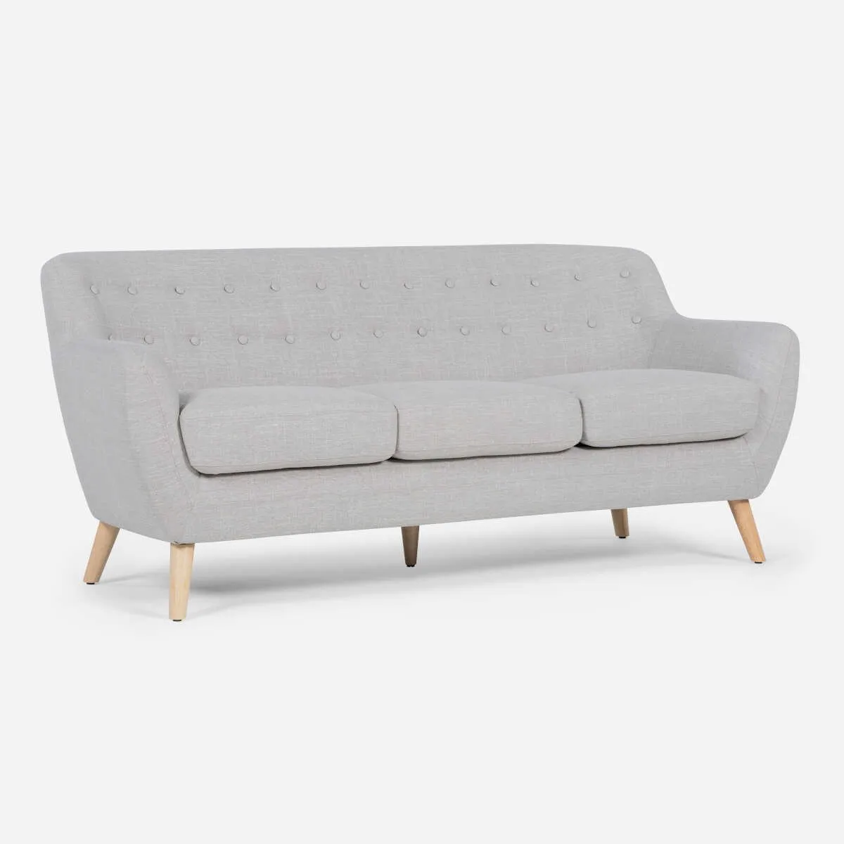 ROSEN - Sofá Rosen Rafaella Tela Beige Claro 3 Cuerpos