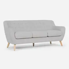 ROSEN - Sofá Rafaella Tela Beige Claro 3 Cuerpos