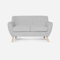 Sofá Rafaella Tela Beige Claro 2 Cuerpos