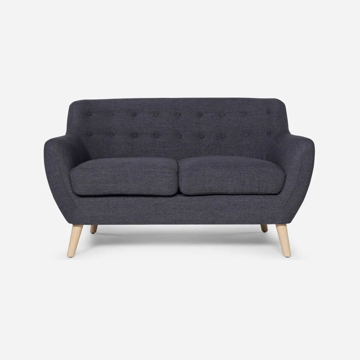 ROSEN - Sofá Rosen Rafaella Tela Charcoal 2 Cuerpos