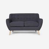 Sofá Rafaella Tela Charcoal 2 Cuerpos