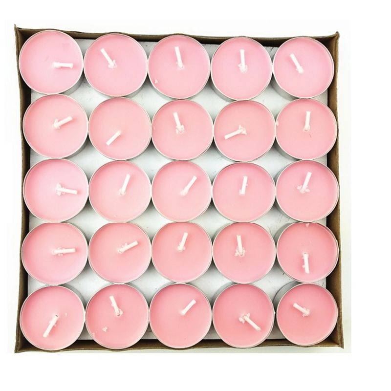 GENERICO - SET DE 50 VELAS TEA LIGHT 0.9 X 3.5 CM ROSADA
