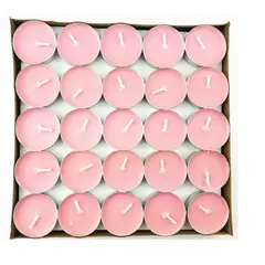 GENERICO - SET DE 50 VELAS TEA LIGHT 0.9 X 3.5 CM ROSADA