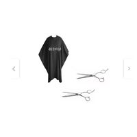 Set Tijeras De Corte Filo Navaja Y Esculpidora Y Capa Corte Negro