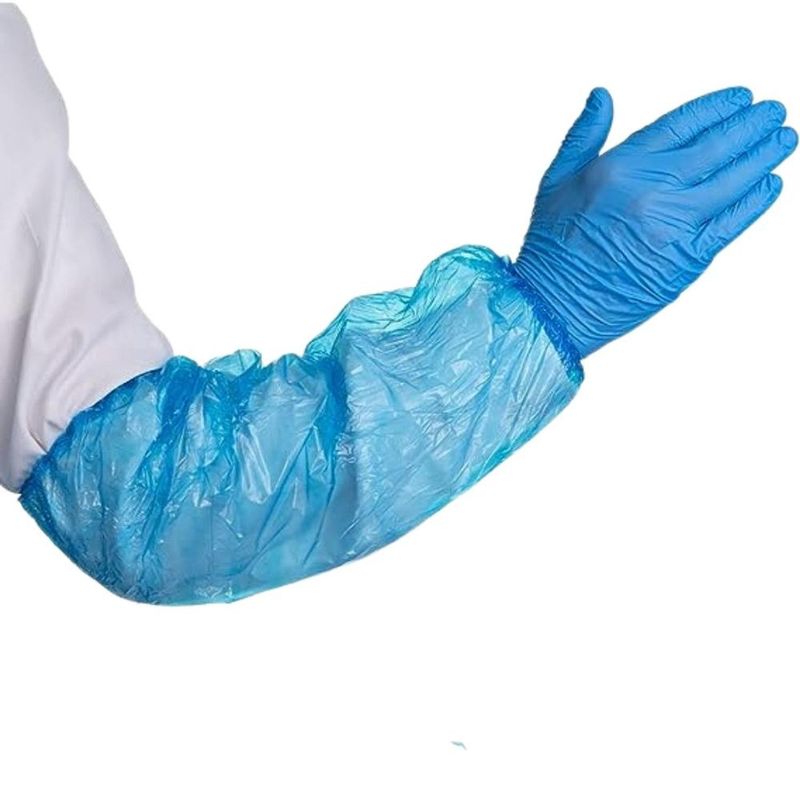 GENERICO - Manguilla desechable de plástico - 100 unidades - Azul