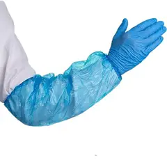 GENERICO - Manguilla desechable de plástico - 100 unidades - Azul