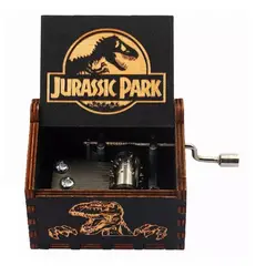 GENERICO - CAJA MUSICAL A MANIVELA JURASSIC PARK NEGRA