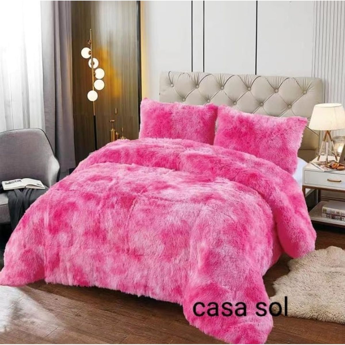 GENERICO - Cobertor Chiporro Peludo 2 Plazas -  Fucsia