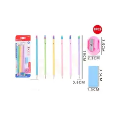 GENERICO - Set De Lápiz Gráfito Sacapunta*1Goma*1 19cm 8pcs