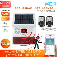 D MOTICA - Sirena Solar C/sensor Movimiento Wifi C/batería + 2 Controles