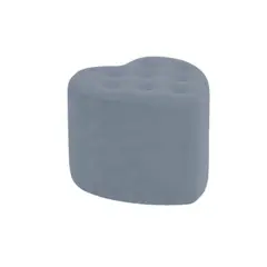 MUEBLES HVM - Puff en forma de corazón Boton gris
