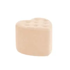 MUEBLES HVM - Puff en forma de corazón Boton Beige
