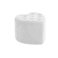MUEBLES HVM - Puff en forma de corazón Boton Blanco invierno