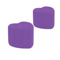MUEBLES HVM - 2 Puff en forma de corazón Boton Morado