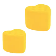 MUEBLES HVM - 2 Puff en forma de corazón Boton Amarillo
