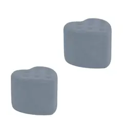 MUEBLES HVM - 2 Puff en forma de corazón Boton Gris