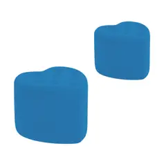MUEBLES HVM - 2 Puff en forma de corazón Boton Azul