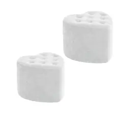 MUEBLES HVM - 2 Puff en forma de corazón Boton Blanco Invierno