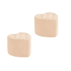 MUEBLES HVM - 2 Puff en forma de corazón Boton Beige