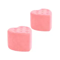 MUEBLES HVM - 2 Puff en forma de corazón Boton Palo Rosa