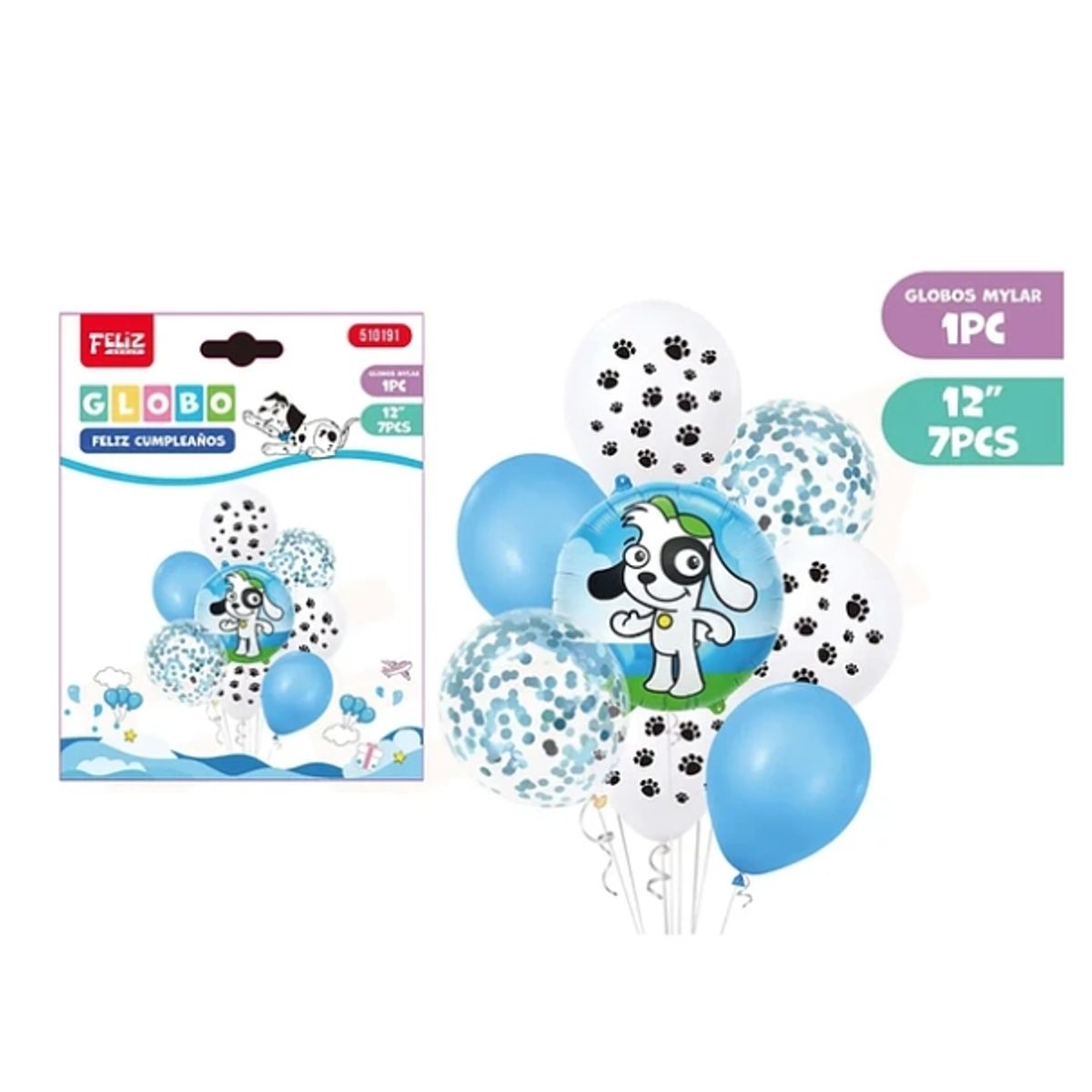 GENERICO - Set De Globos Perro Colores Surtidos