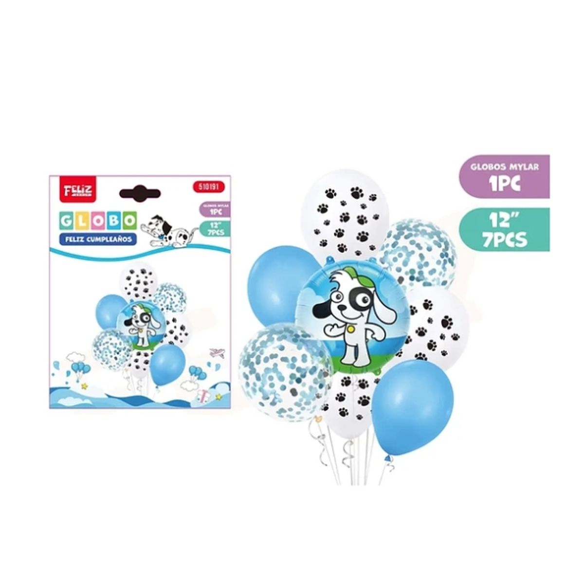 GENERICO - Set De Globos Perro Colores Surtidos