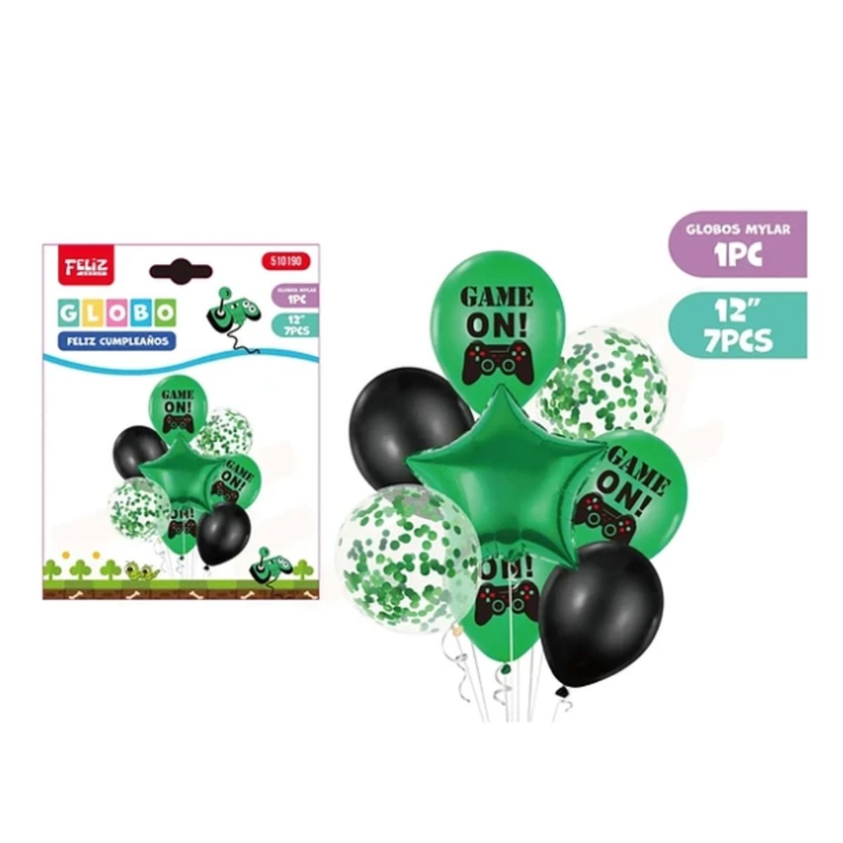 GENERICO - Set De Globos Gamer Verde