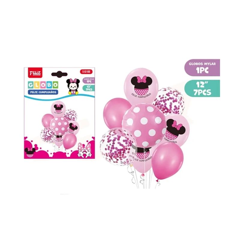 GENERICO - Set De Globos Mkouse Rosado