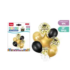 GENERICO - Set De Globos Cumpleaños Negro Y Dorado