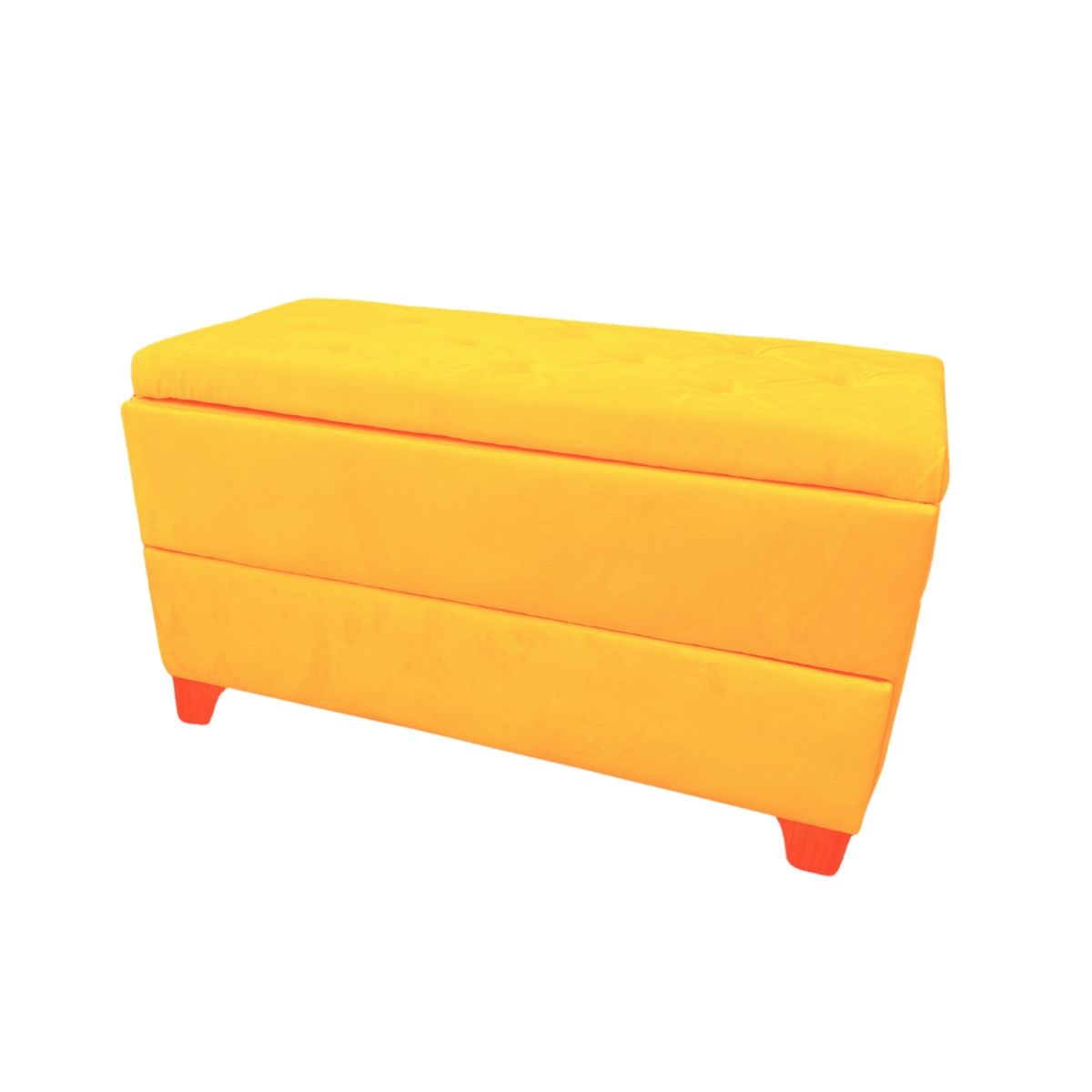 MUEBLES HVM - Banqueta Baul Zapatero Amarillo  Felpa