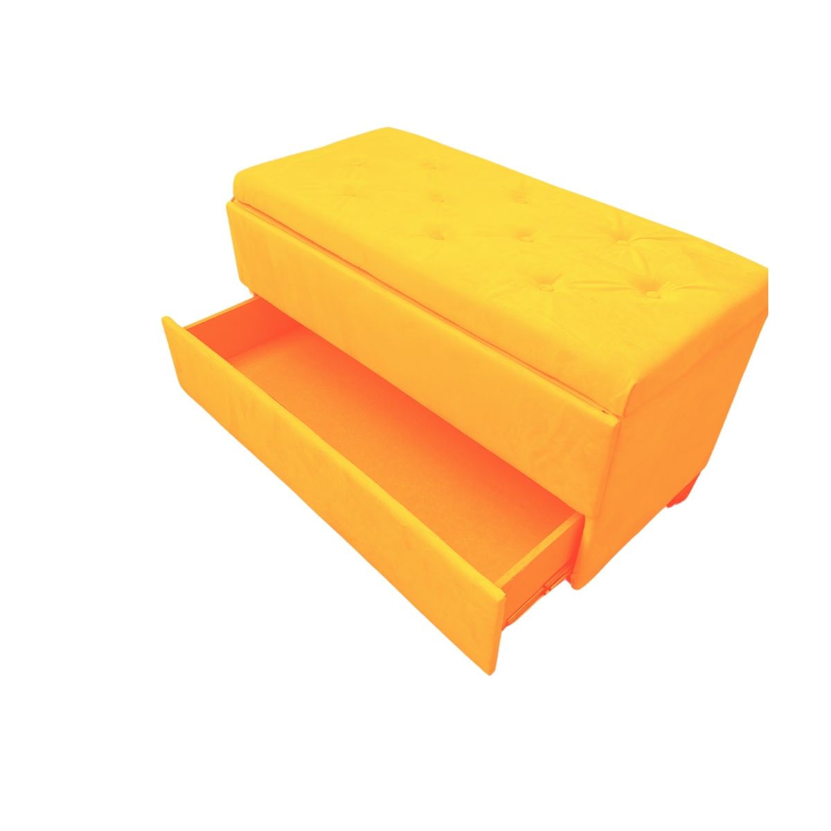 MUEBLES HVM - Banqueta Baul Zapatero Amarillo  Felpa