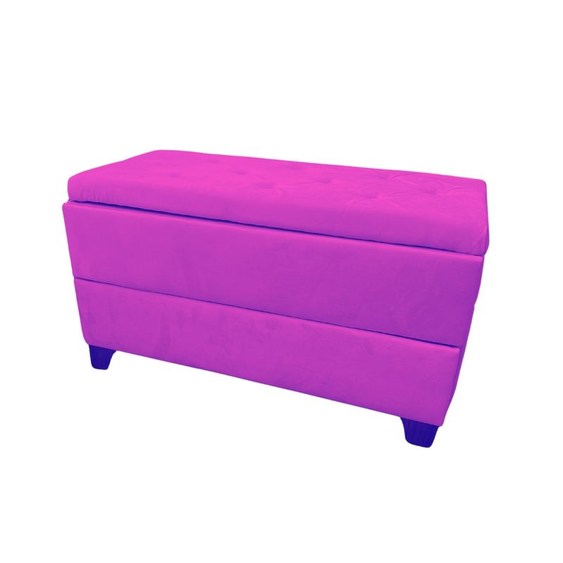 MUEBLES HVM - Banqueta Baul Zapatero Morado  Felpa