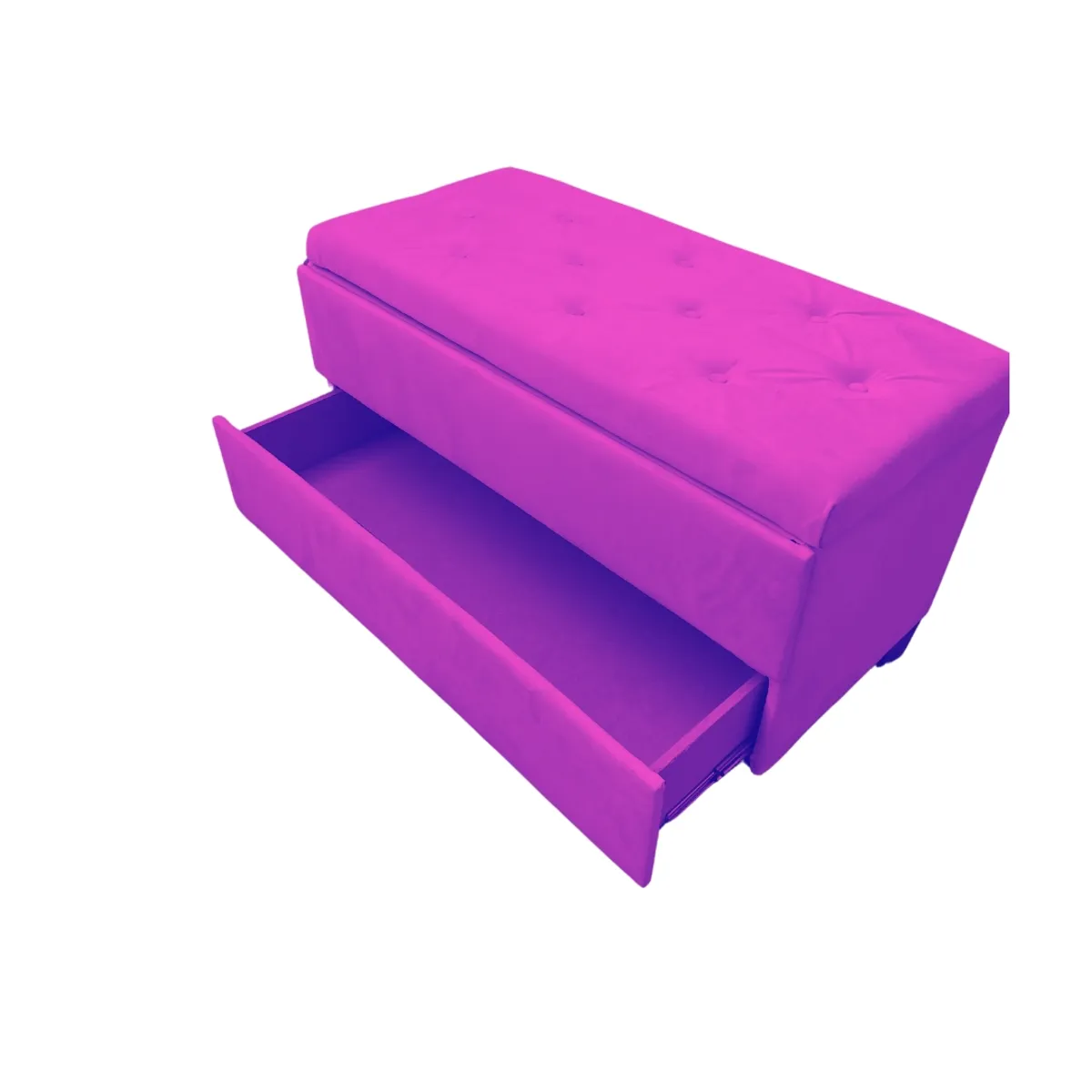 MUEBLES HVM - Banqueta Baul Zapatero Morado  Felpa