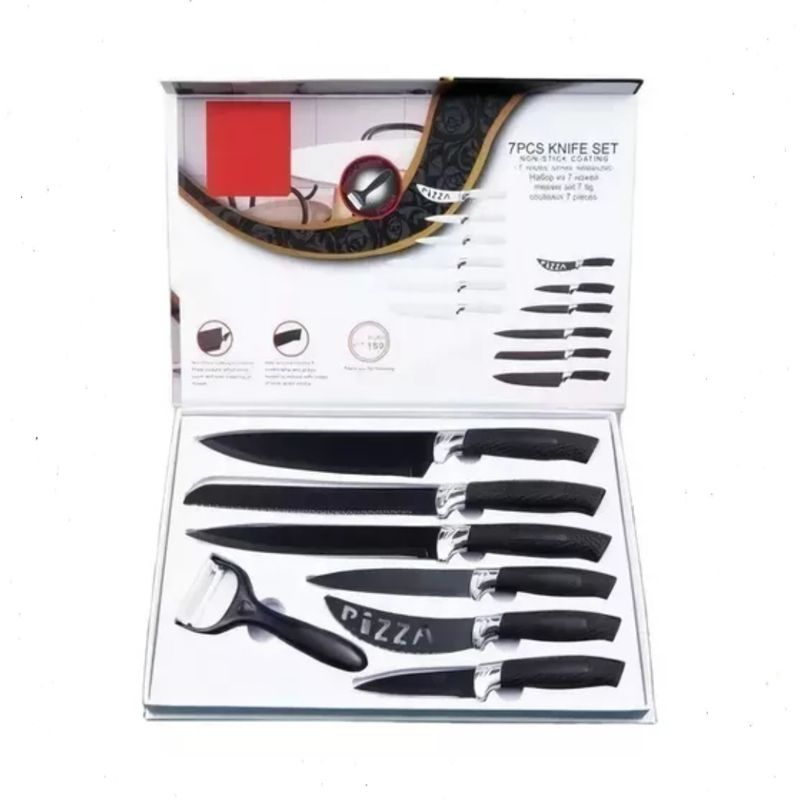 GENERICO - Set Cuchillos 7 Pcs Juegos Cuchillos Asados, Cocina, Pelador