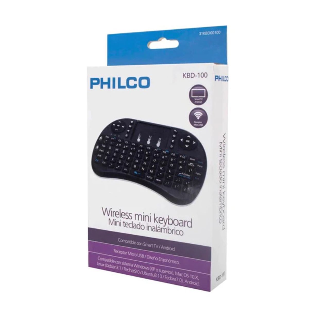 PHILCO - Mini Teclado Smart Tv Inalámbrico Con Mouse Touchpad Philco
