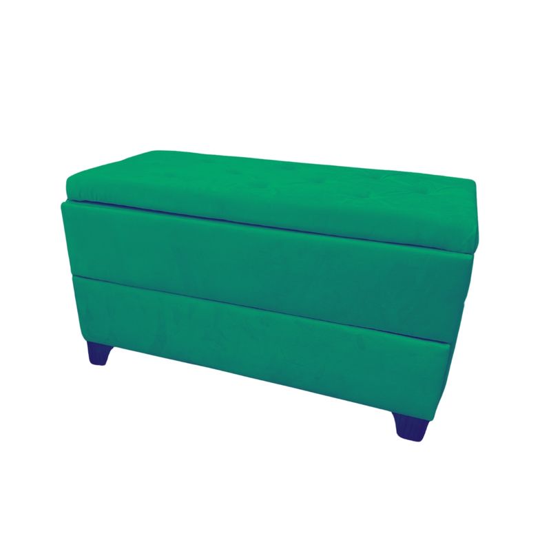 MUEBLES HVM - Banqueta Baul Zapatero verde   Felpa