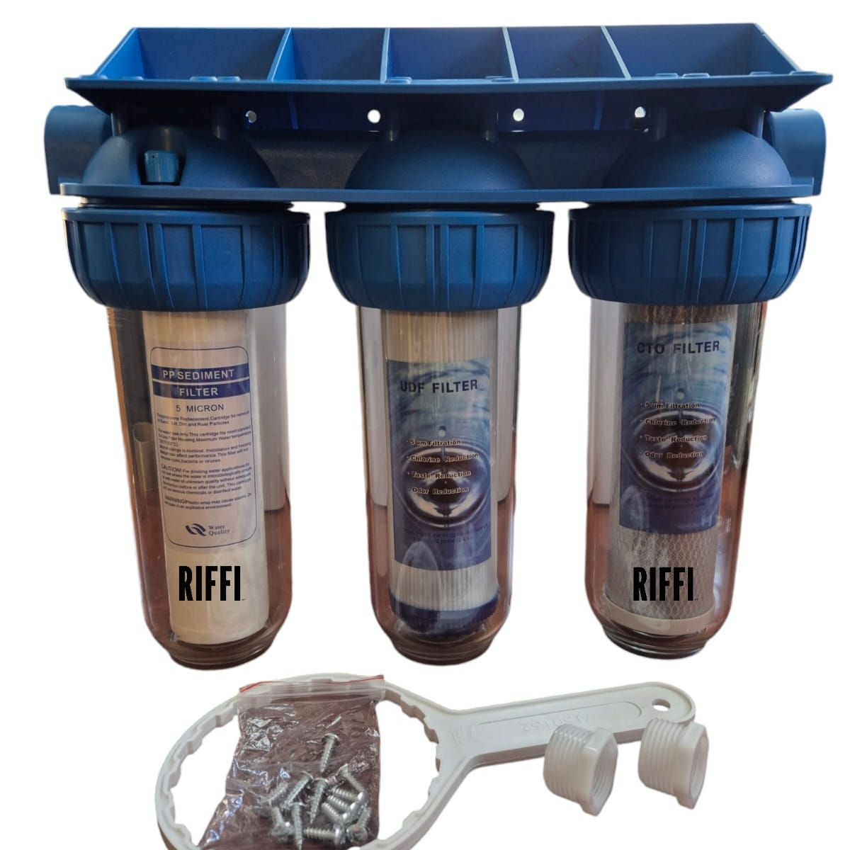 GENERICO - Filtro de agua triple anti sarro 10" x 2.5" -  2.75" Carbón activo 1"