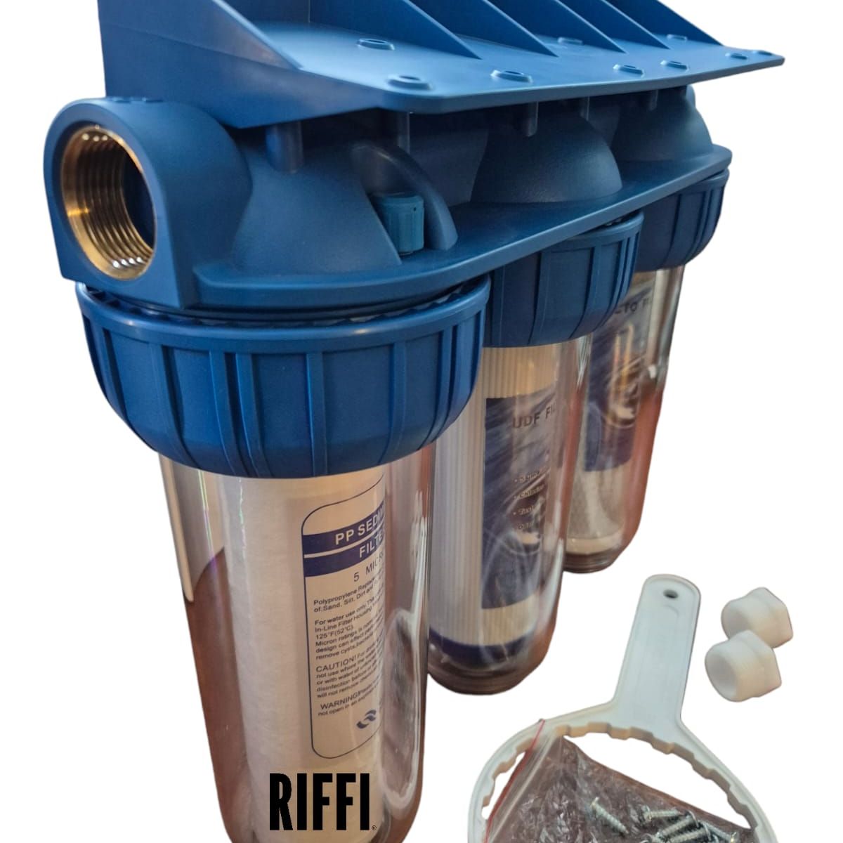 GENERICO - Filtro de agua triple anti sarro 10" x 2.5" -  2.75" Carbón activo 1"