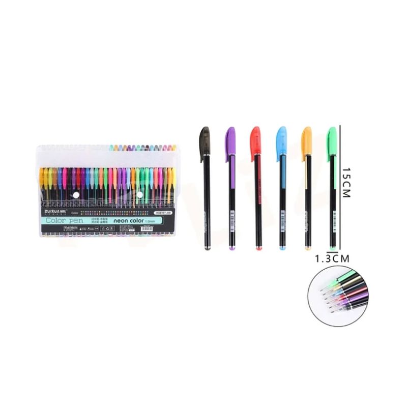GENERICO - Lapiz Fluor Neon 60 Colores 15x1.3 cm